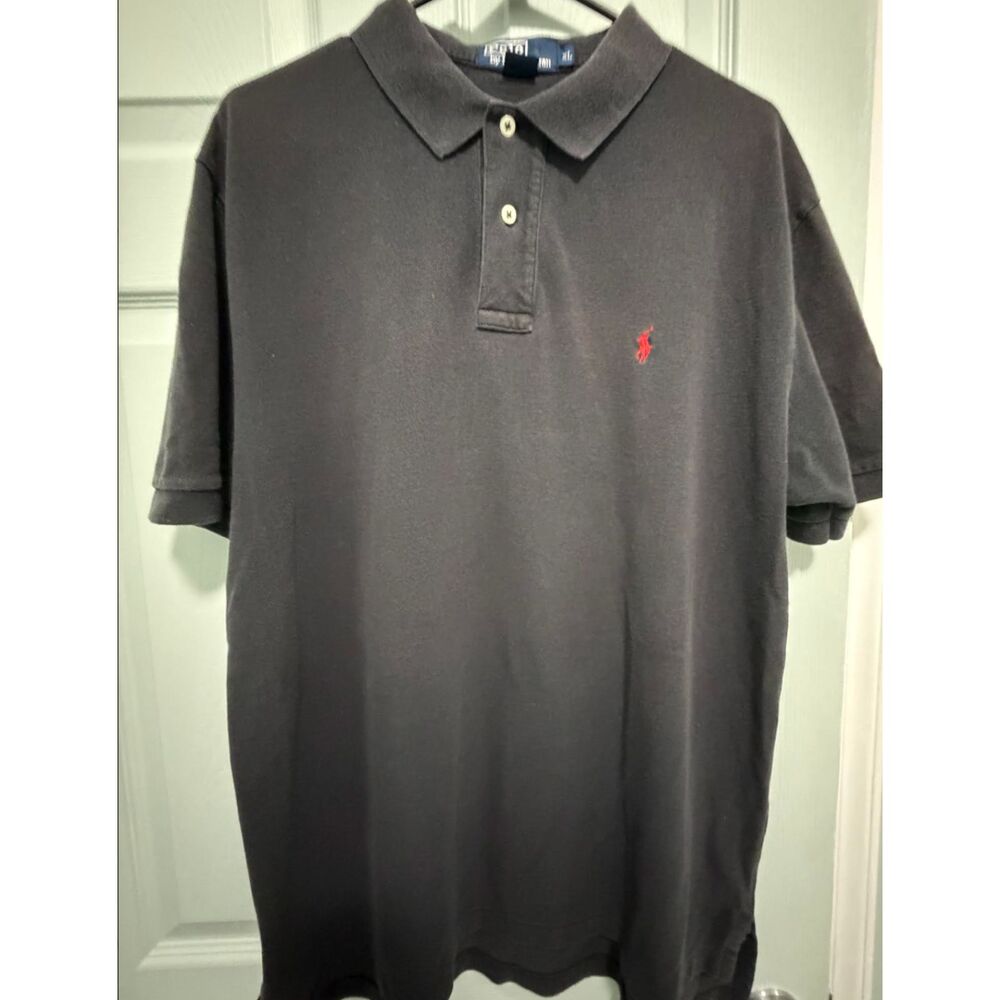 Vintage Ralph Lauren Men's Black Polo Shirt Size XL